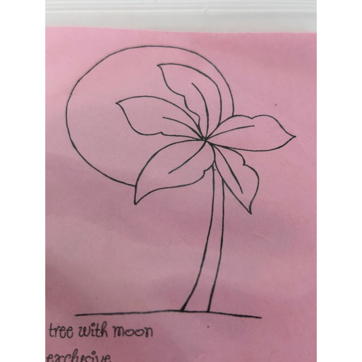 Stamping Bella Rubber Stamp Palm Tree with Moon Beach Summer Vacation Nature