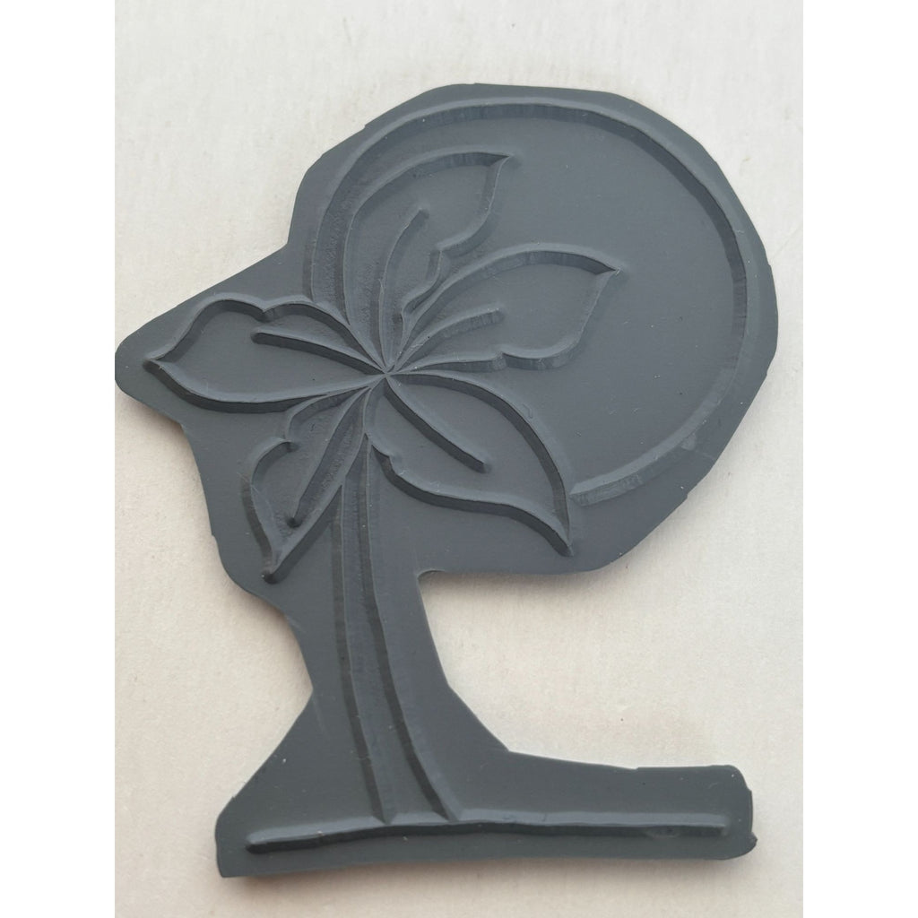 Stamping Bella Rubber Stamp Palm Tree with Moon Beach Summer Vacation Nature
