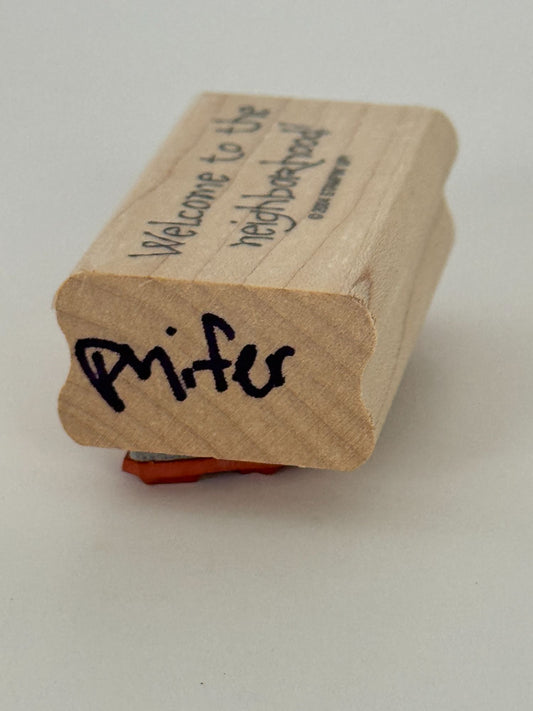 Stampin Up Rubber Stamp Welcome To The Neighborhood Card Making Realtor Gift Tag