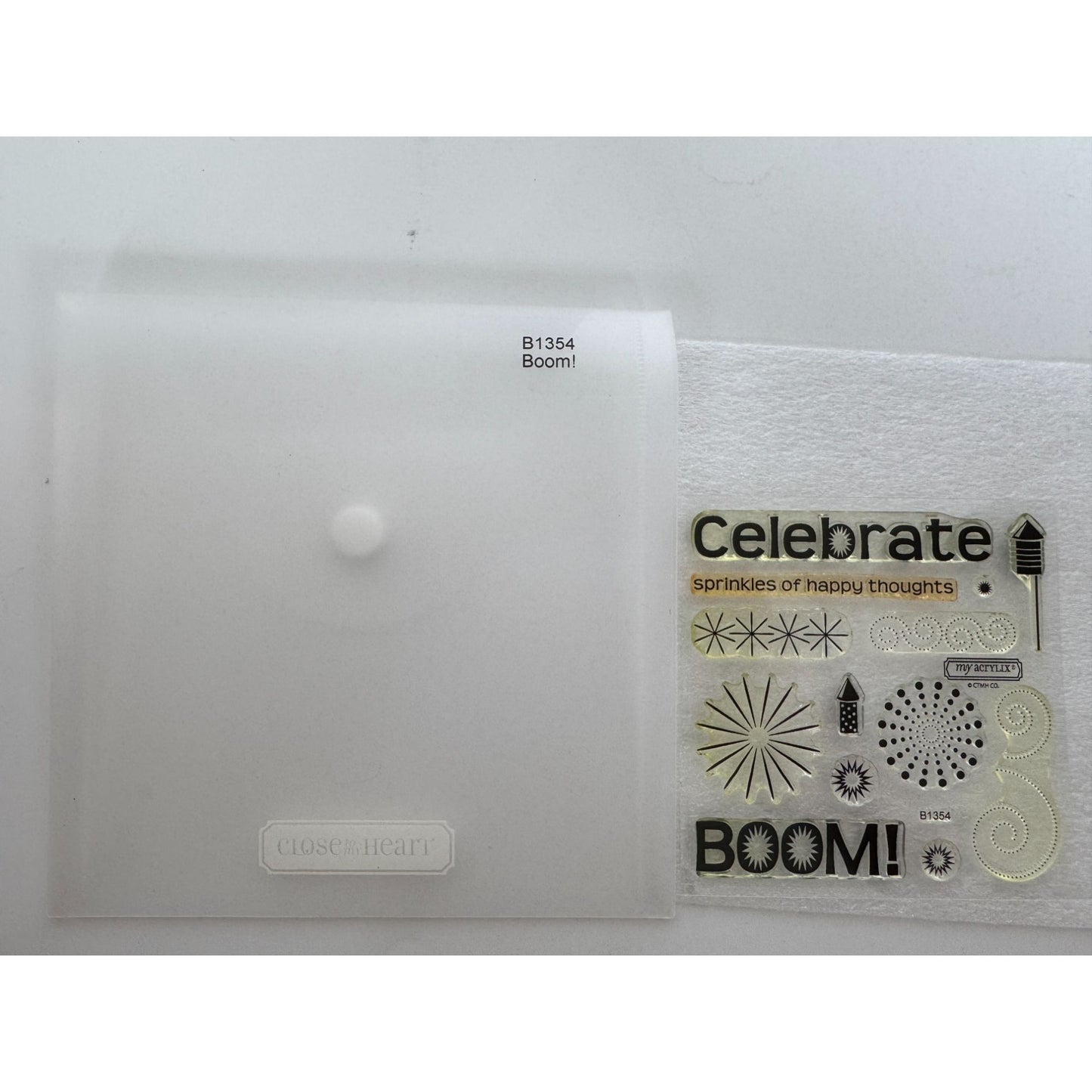 CTMH My Acrylix Acrylic Stamp Set Boom Fireworks Fourth of July Celebrate B1354