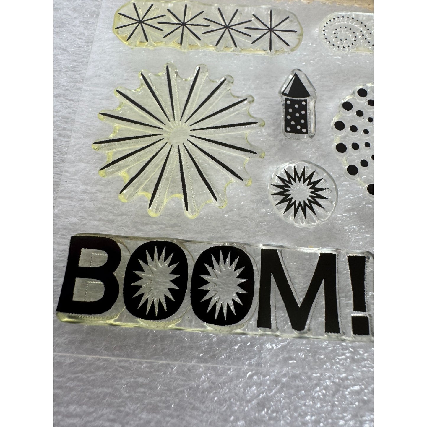 CTMH My Acrylix Acrylic Stamp Set Boom Fireworks Fourth of July Celebrate B1354