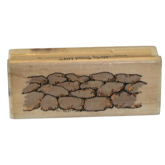 Holly Pond Hill Rubber Stamp Rock Wall Stones Scene Maker Border Edge Uptown