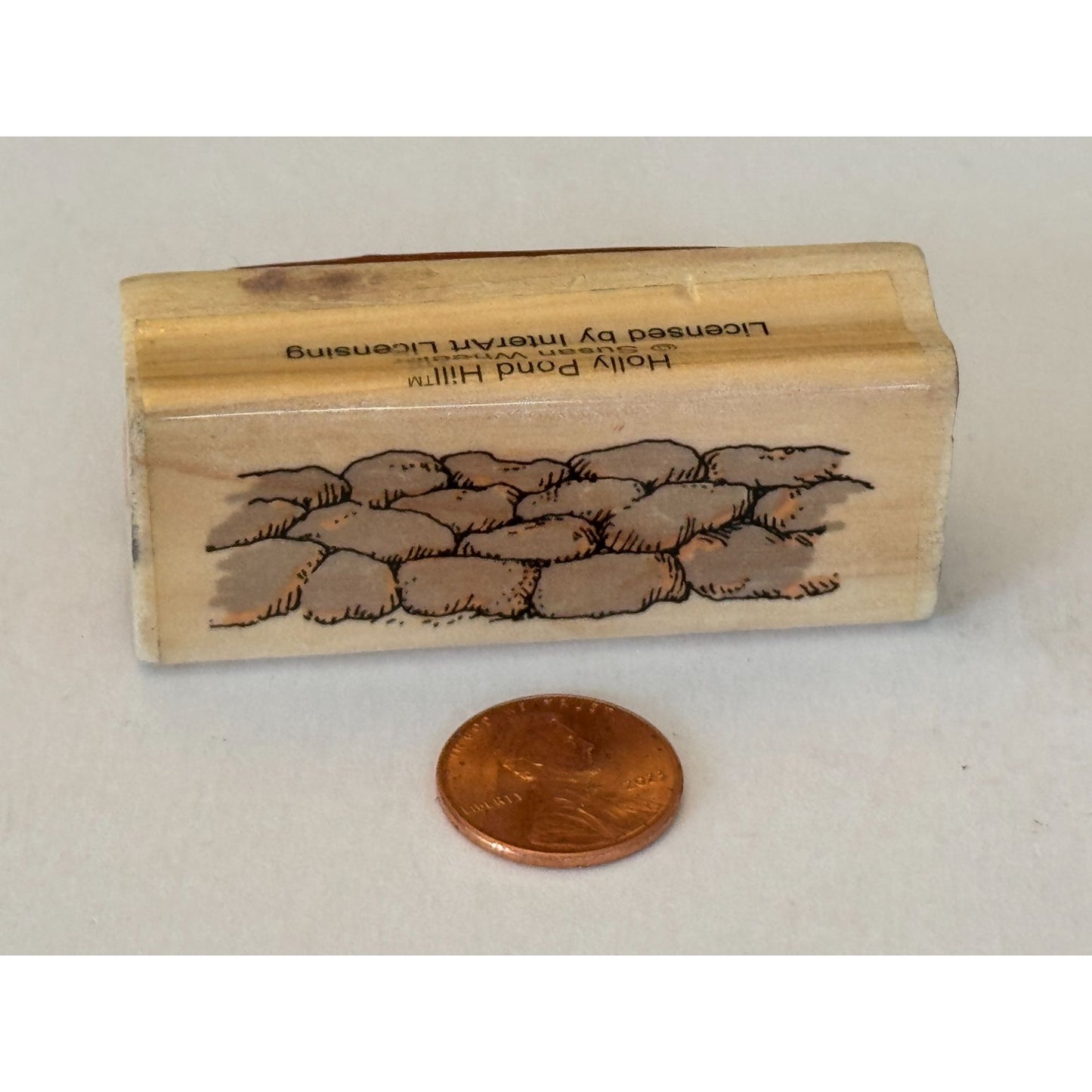 Holly Pond Hill Rubber Stamp Rock Wall Stones Scene Maker Border Edge Uptown