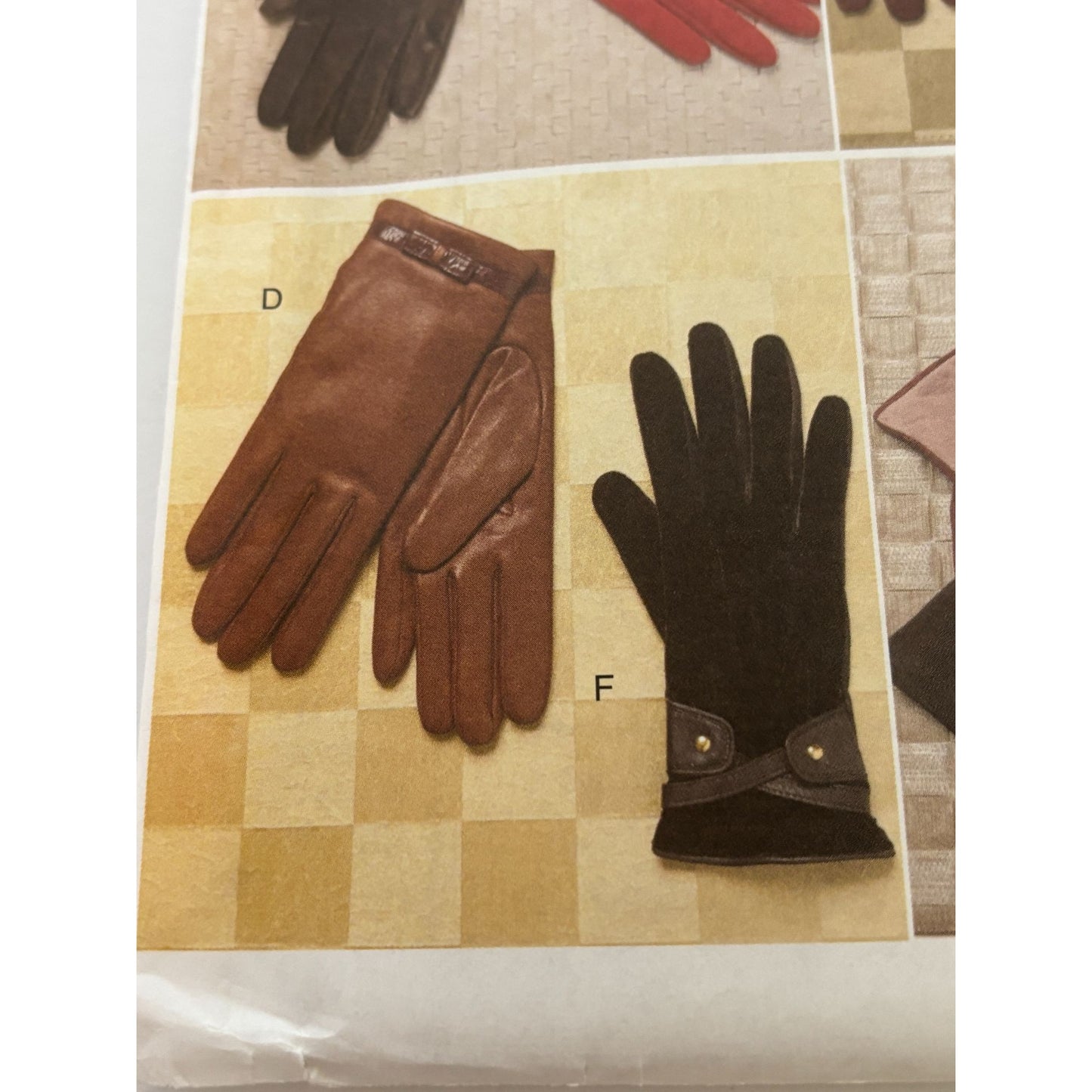 Vogue Sewing Pattern V8608 Accessories Gloves Unlined S M L Winter Driving Uncut
