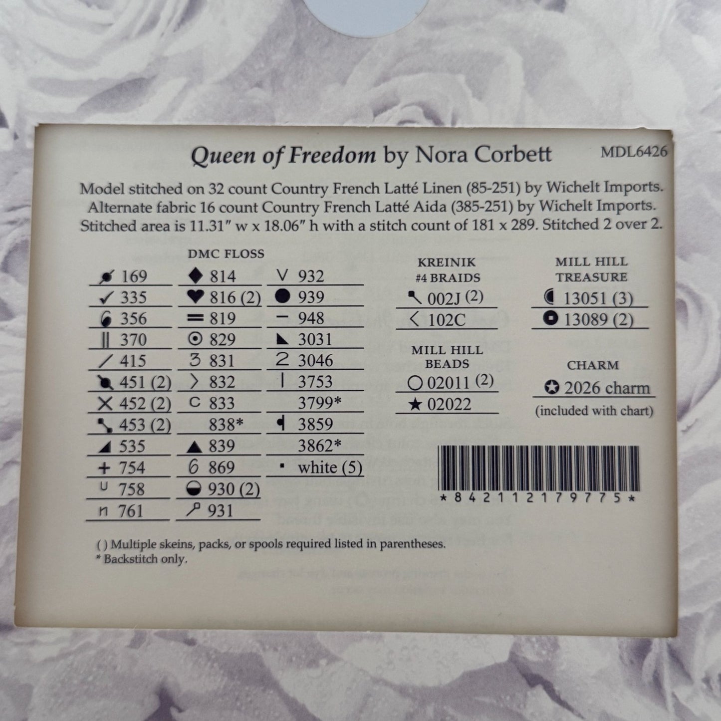 Mirabilia Cross Stitch Pattern Queen of Freedom Nora Corbett Chart Only Patriotic MDL6426 Flag