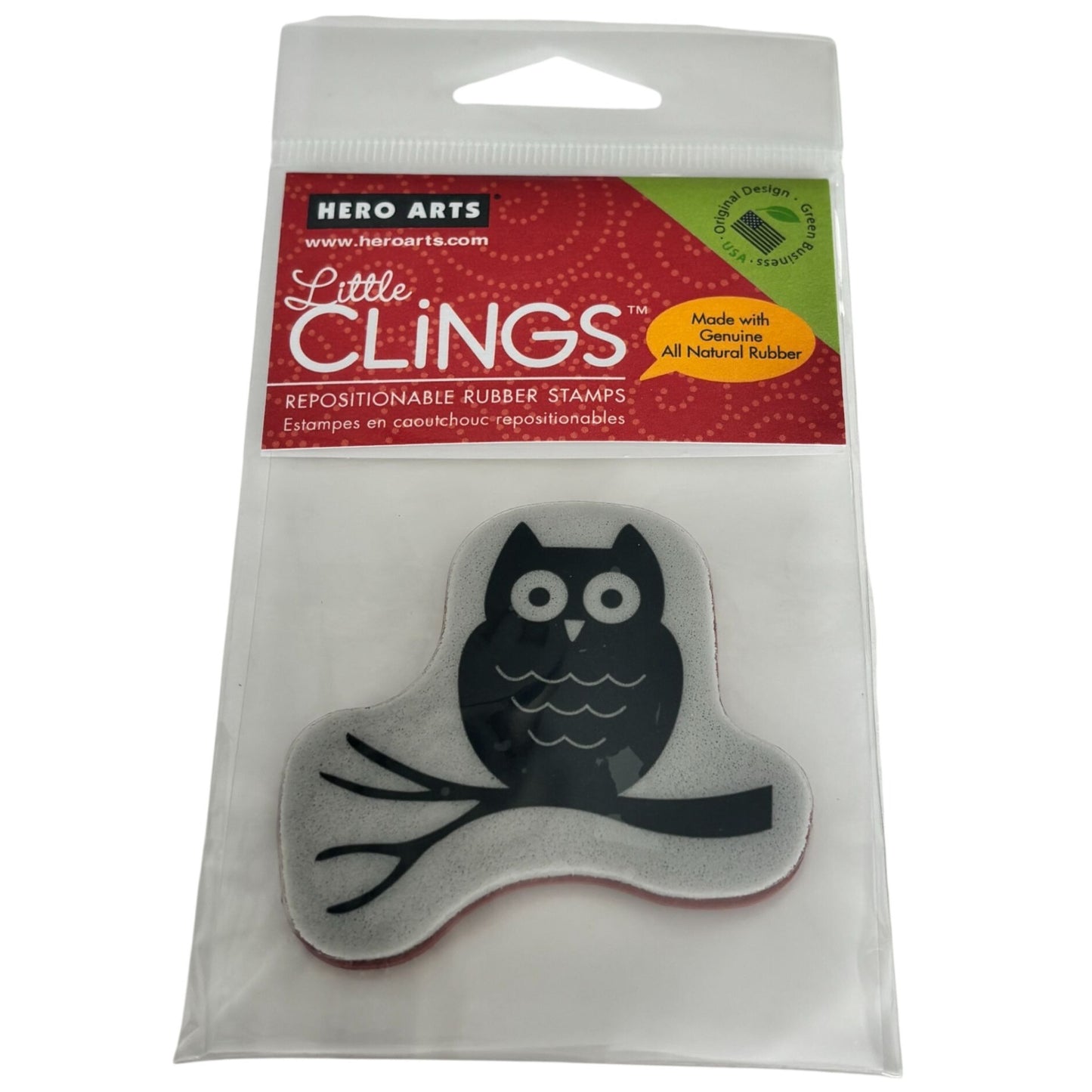 Hero Arts Little Clings Rubber Stamp Midnight Owl Halloween Craft Tool Repositionable Cardmaking Scrapbooking
