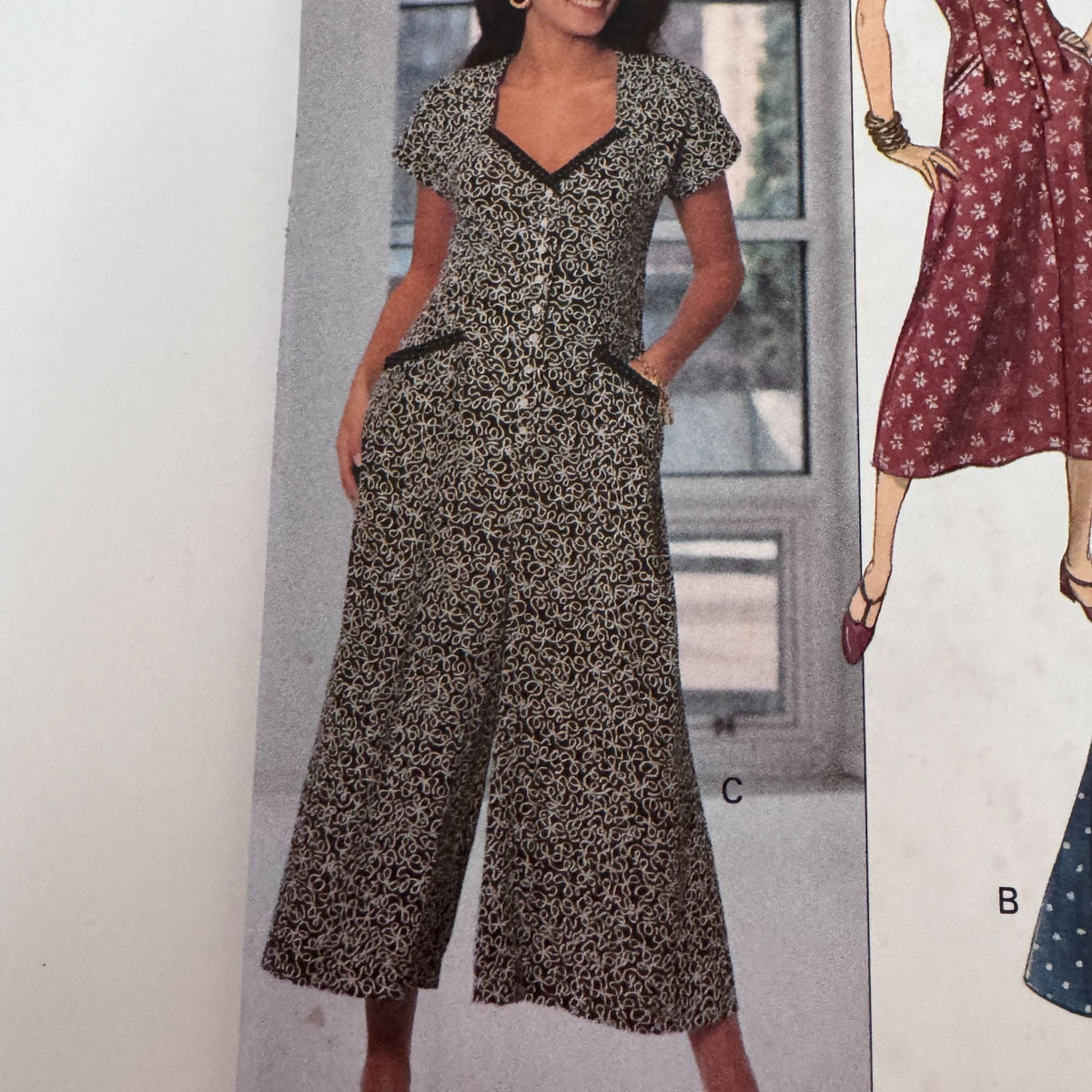 Butterick Sewing Pattern 6874 Dress Wide Leg Jumpsuit 1990s Quiet Luxury 6-12 Uncut Summer