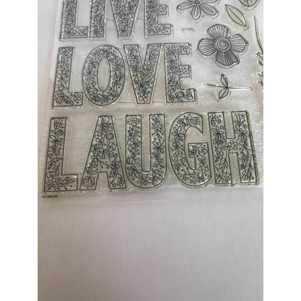 CTMH Acrylic Stamps Set Live Love Laugh Together My Acrylix Stamp of the Month