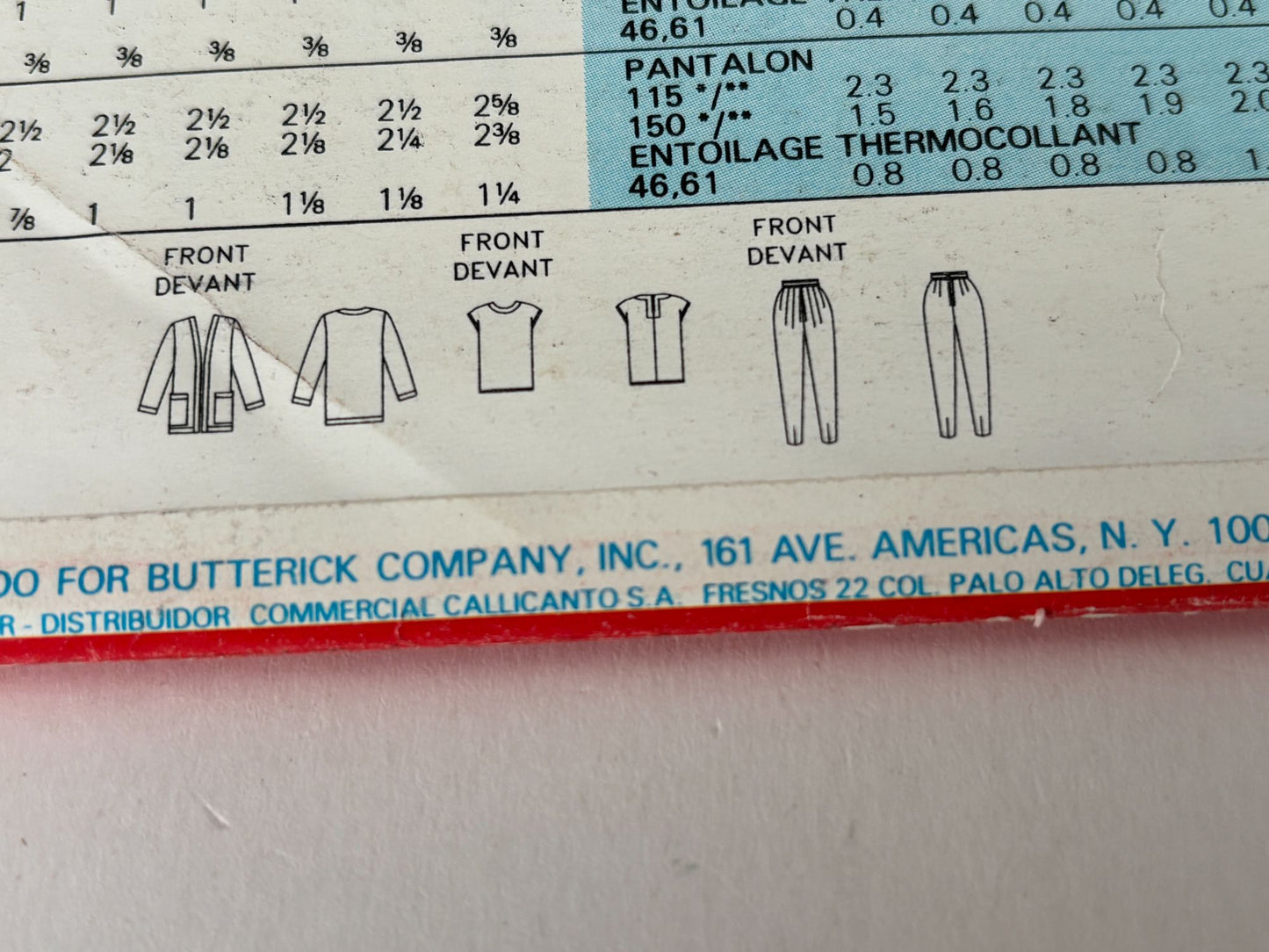 Butterick Sewing Pattern 6632 Jacket Top Pants Work Outfit Uncut