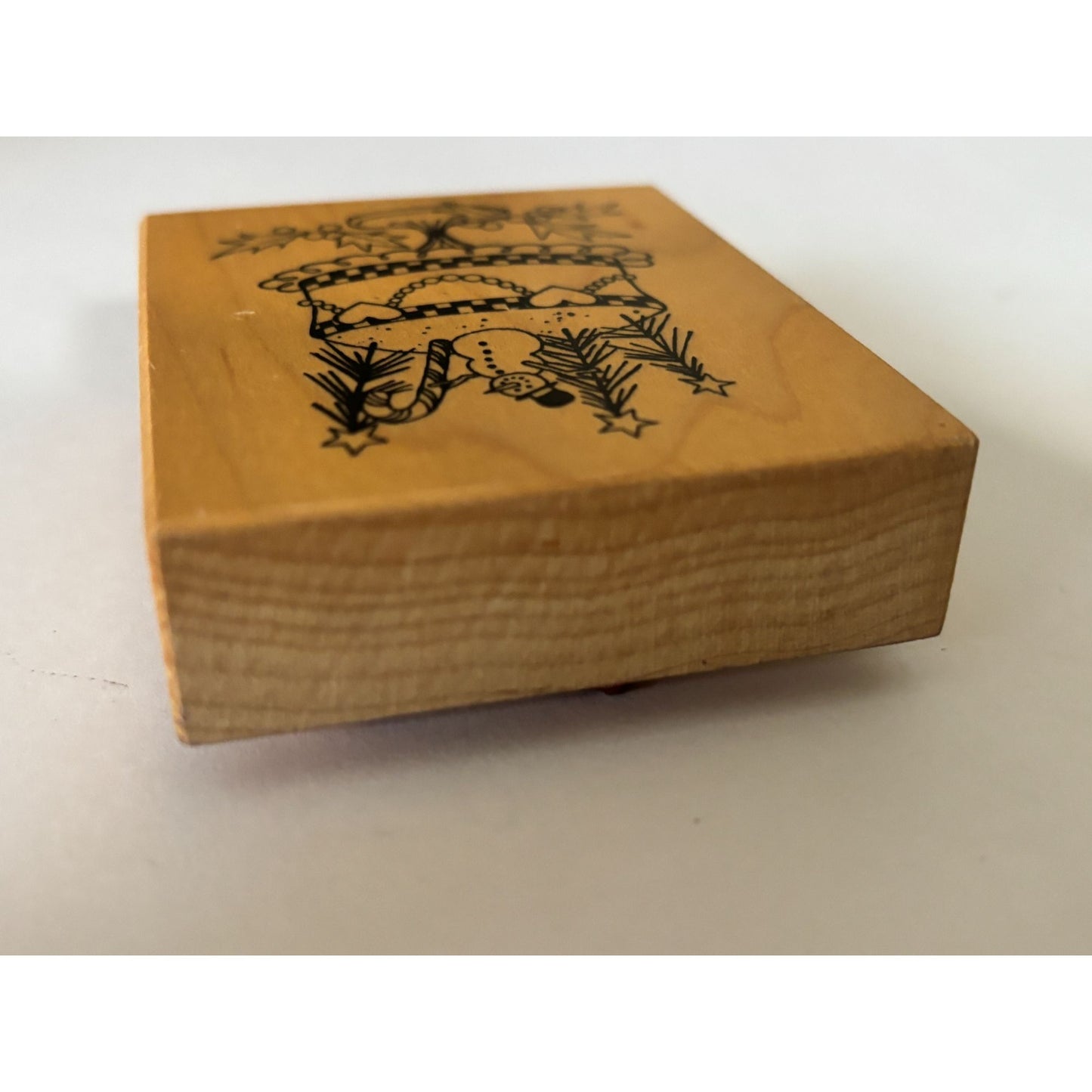 PSX Christmas Cake Rubber Stamp Snowman Holiday Dessert Baking Wood Mounted Craft