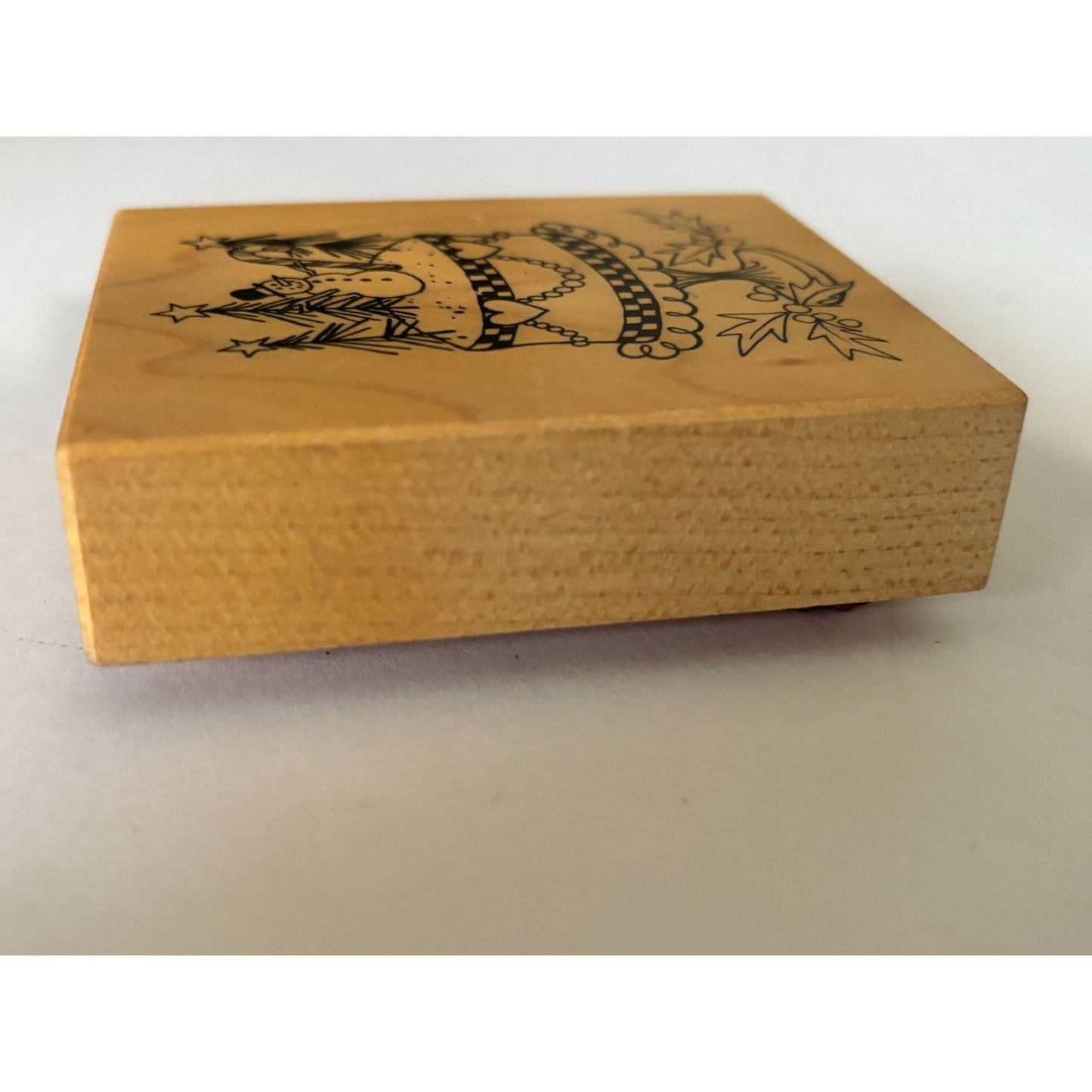 PSX Christmas Cake Rubber Stamp Snowman Holiday Dessert Baking Wood Mounted Craft