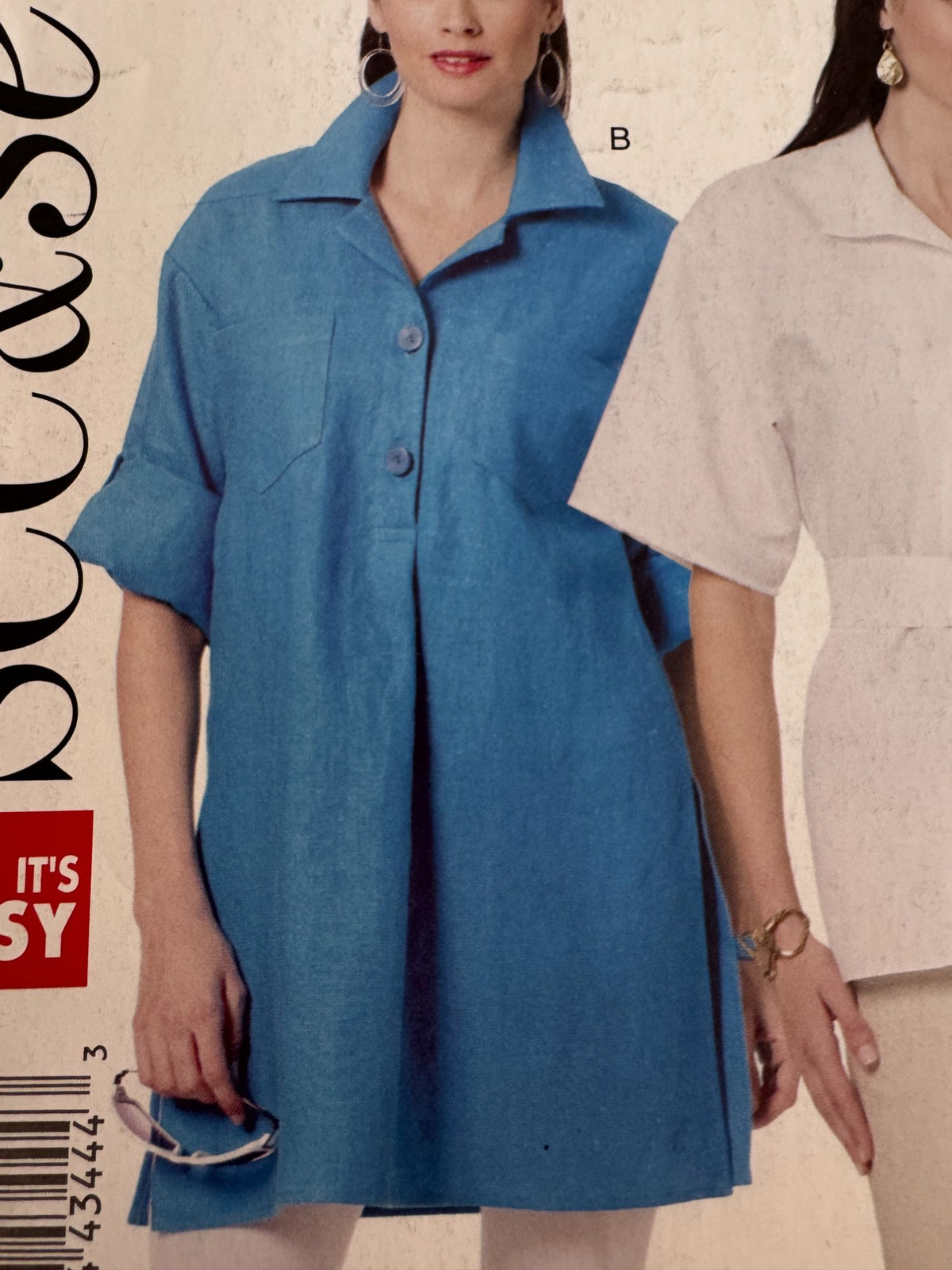 Butterick Sewing Pattern B5481 Misses Tunic Top 2010 Modern Minimalist 8–14 UC