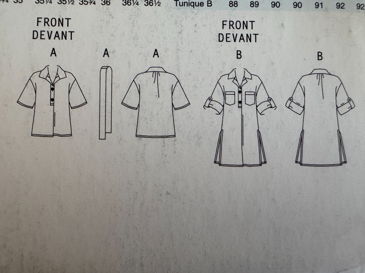 Butterick Sewing Pattern B5481 Misses Tunic Top 2010 Modern Minimalist 8–14 UC