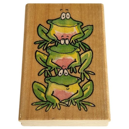 Penny Black Rubber Stamp Frog Family Its A Circus Vertical Whimsical Card Making