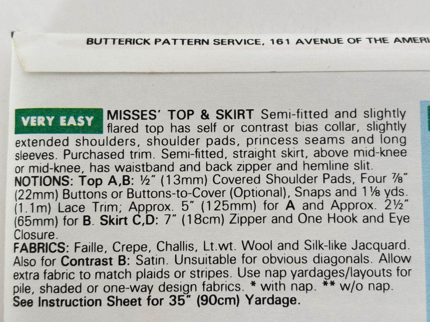 Butterick Sewing Pattern 6573 Easy Top Skirt Outfit Suit 12 14 16 1990s Easy UC