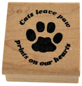 Rubberhedgehog Rubber Stamp Cats Leave Paw Prints on Our Hearts Pet Animal