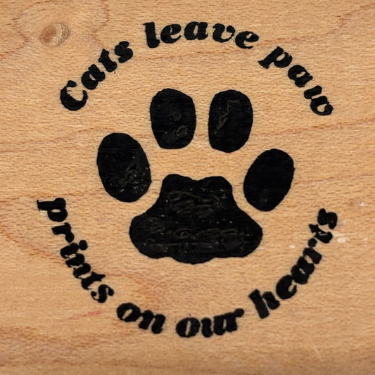 Rubberhedgehog Rubber Stamp Cats Leave Paw Prints on Our Hearts Pet Animal