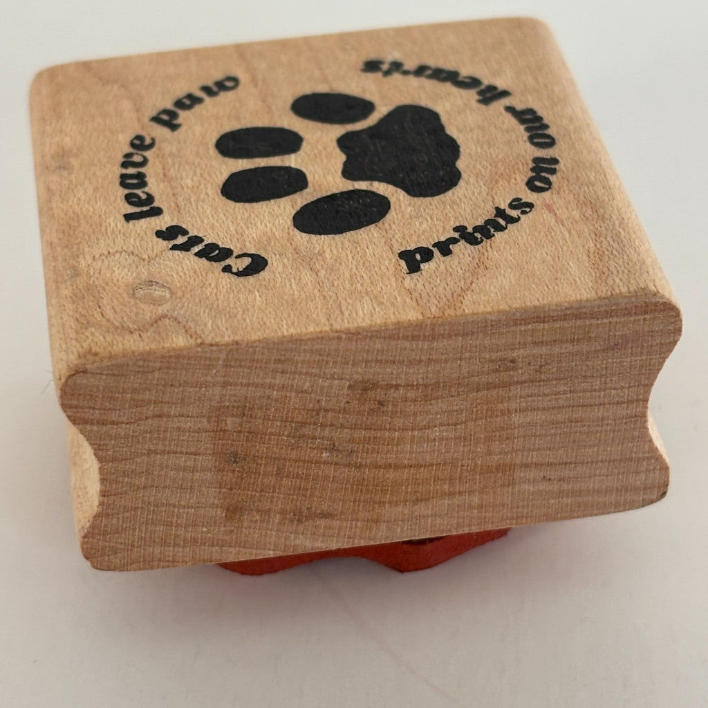 Rubberhedgehog Rubber Stamp Cats Leave Paw Prints on Our Hearts Pet Animal