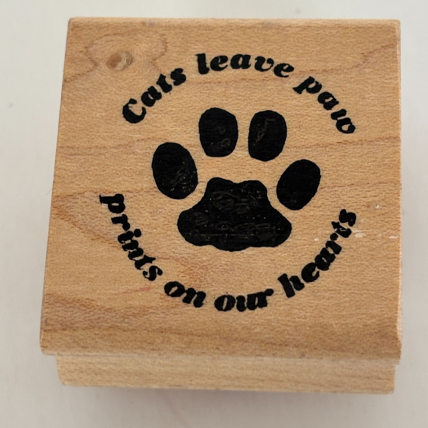 Rubberhedgehog Rubber Stamp Cats Leave Paw Prints on Our Hearts Pet Animal