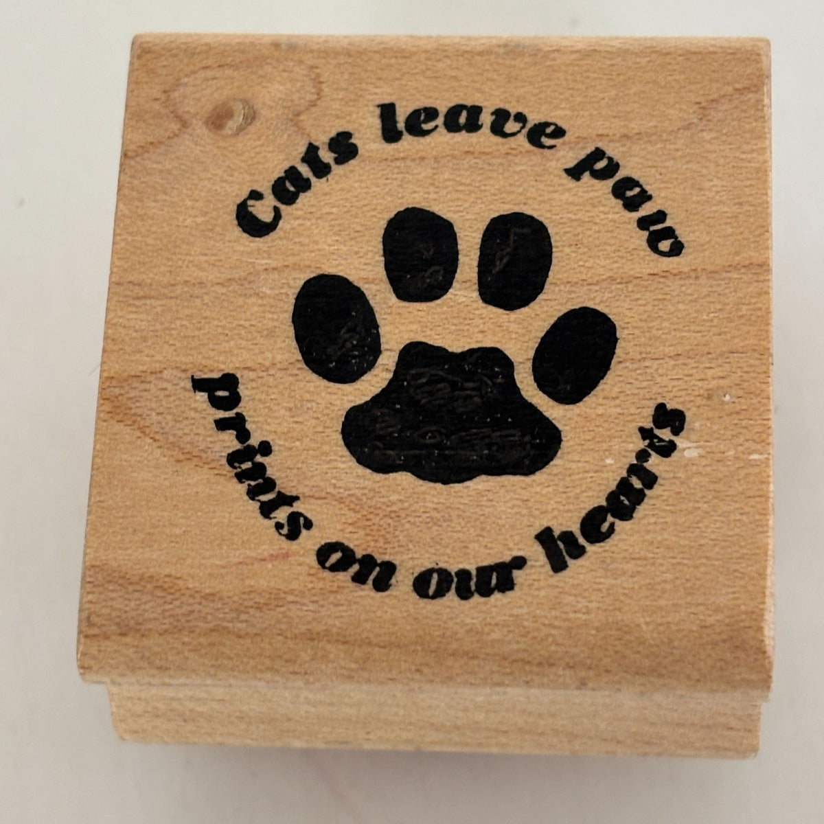Rubberhedgehog Rubber Stamp Cats Leave Paw Prints on Our Hearts Pet Animal