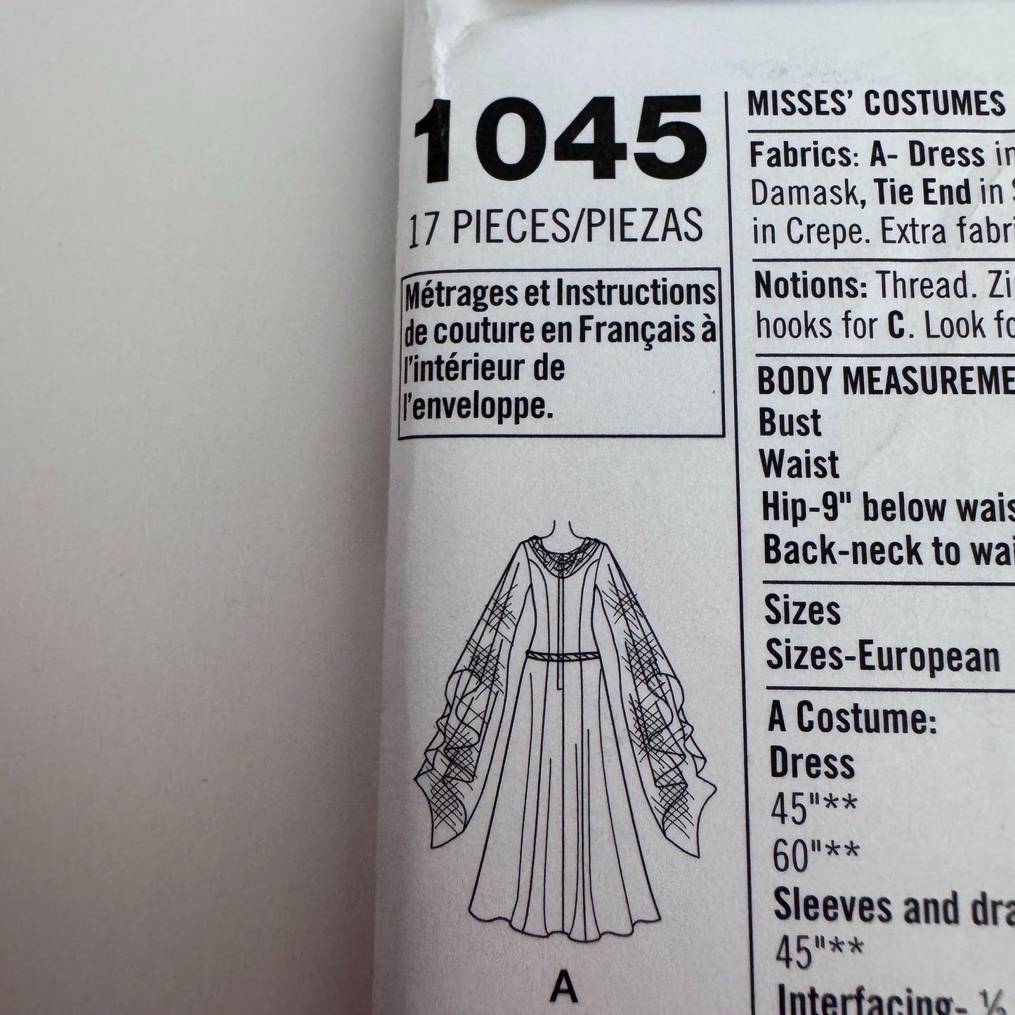 Simplicity Sewing Pattern 1045 Medieval Dress Costume Fantasy Renaissance Cosplay 14-20 Uncut