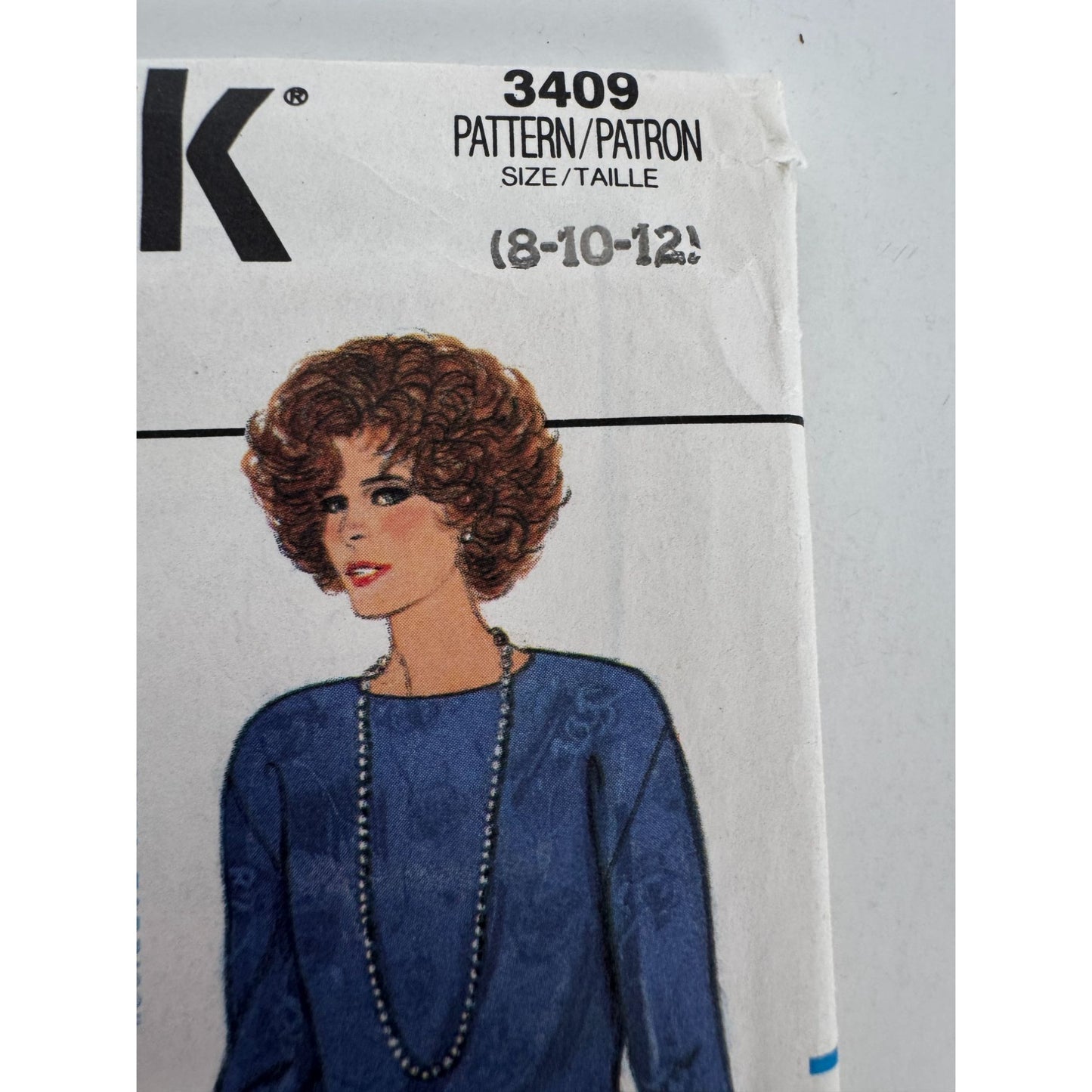 Butterick Sewing Pattern 3409 Vintage 80s Work Top Skirt Belt Outfit 8 10 12 UC