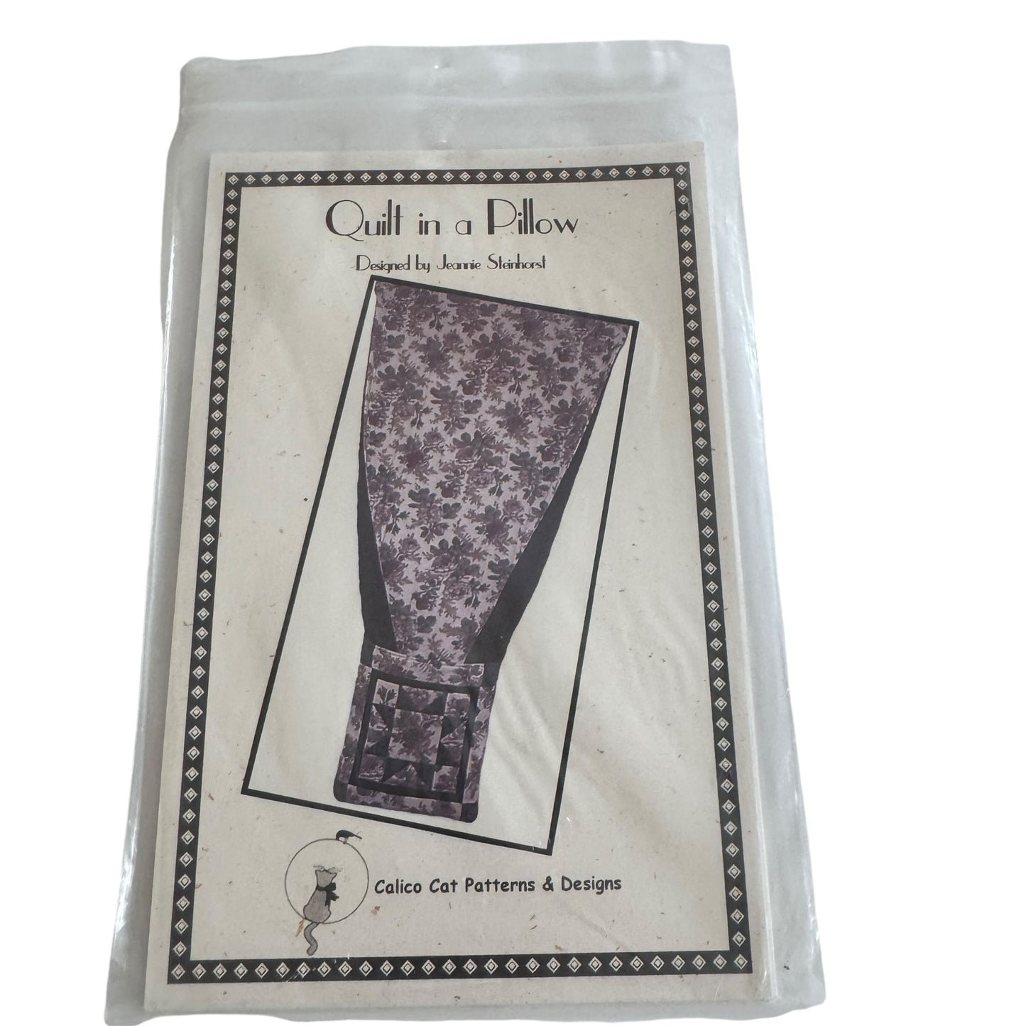 Calico Cat Quilt In A Pillow Quilting Pattern Steinhorst 40x70 inch Star Pocket