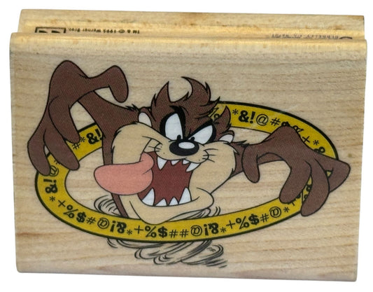 Looney Tunes Rubber Stamp Taz Tasmanian Devil Cartoon Chaos Line Rubber Stampede