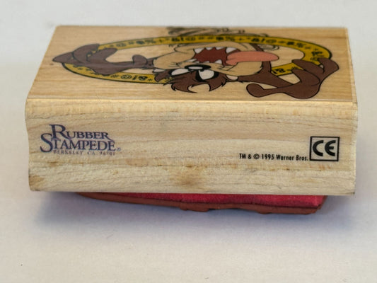 Looney Tunes Rubber Stamp Taz Tasmanian Devil Cartoon Chaos Line Rubber Stampede