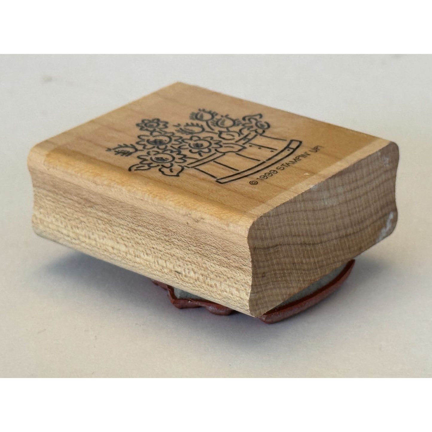 Stampin Up Rubber Stamp Floral Barrel Flowers Crafting Stamping Card Making Wood