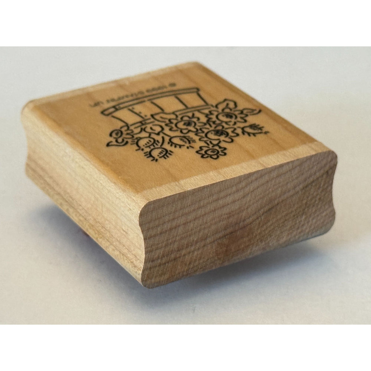 Stampin Up Rubber Stamp Floral Barrel Flowers Crafting Stamping Card Making Wood
