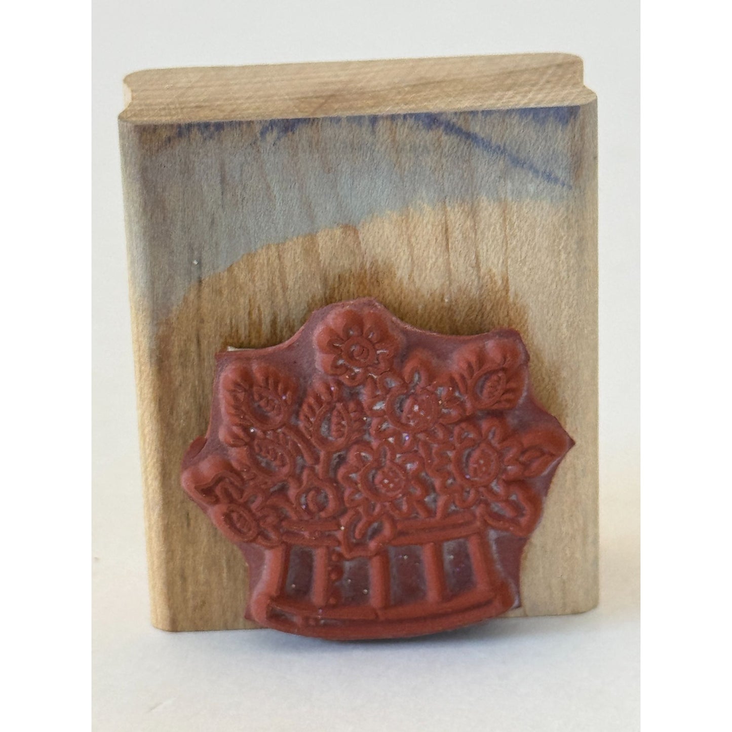 Stampin Up Rubber Stamp Floral Barrel Flowers Crafting Stamping Card Making Wood