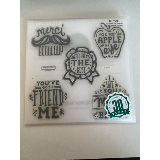 CTMH Acrylic Stamp Set You've Got a Friend in Me Merci Beaucoup Words My Acrylix