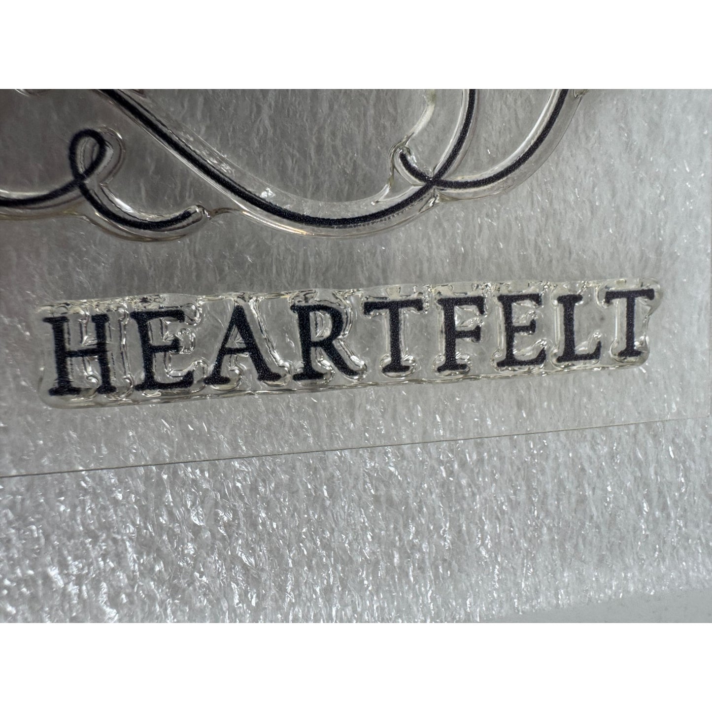 CTMH My Acrylix Acrylic Stamp Set With Heartfelt Sympathy Card Making Word B1637