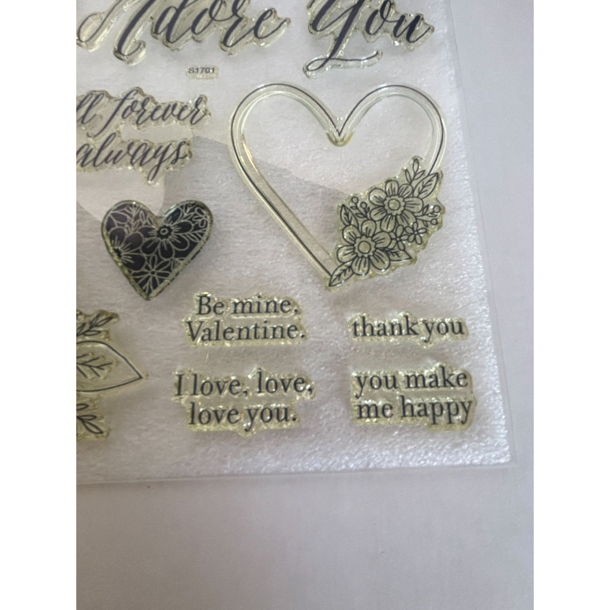 CTMH Acrylic Stamp Set Adore You I Love You Anniversary Card Making Words S1701