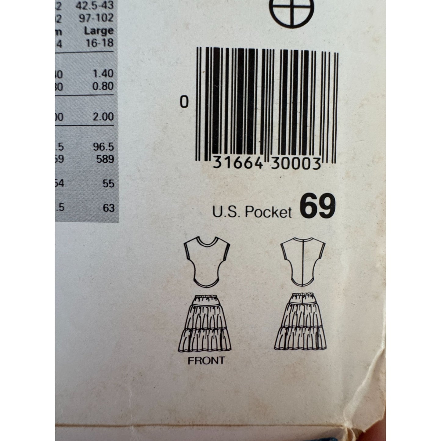 Butterick Sewing Pattern 5177 70s Boho Top Tiered Skirt Vintage Knit Top 6-18 Uncut