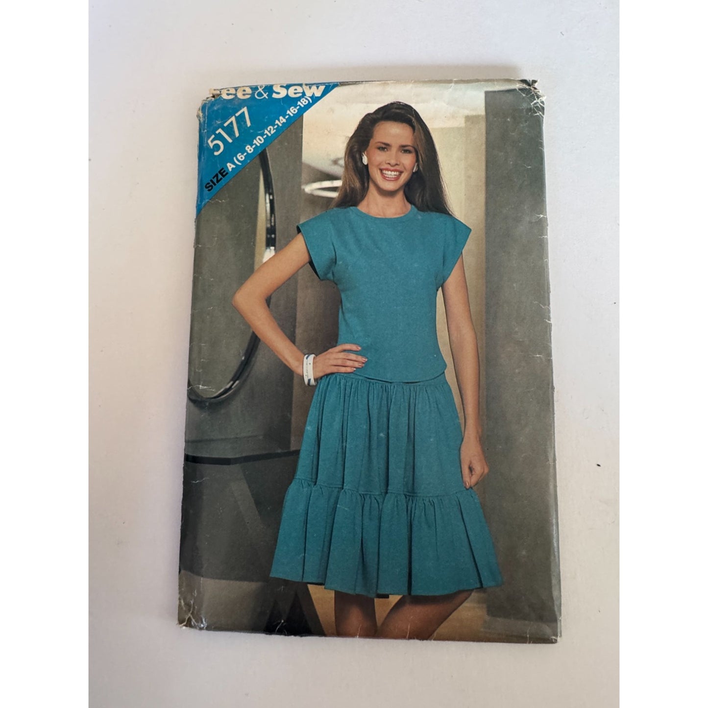 Butterick Sewing Pattern 5177 70s Boho Top Tiered Skirt Vintage Knit Top 6-18 Uncut