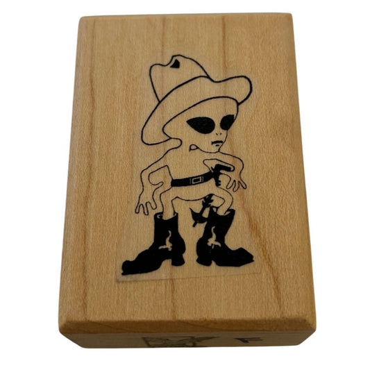 Talon Rubber Stamp Cowboy Alien Halloween Card Making Space Science Fiction