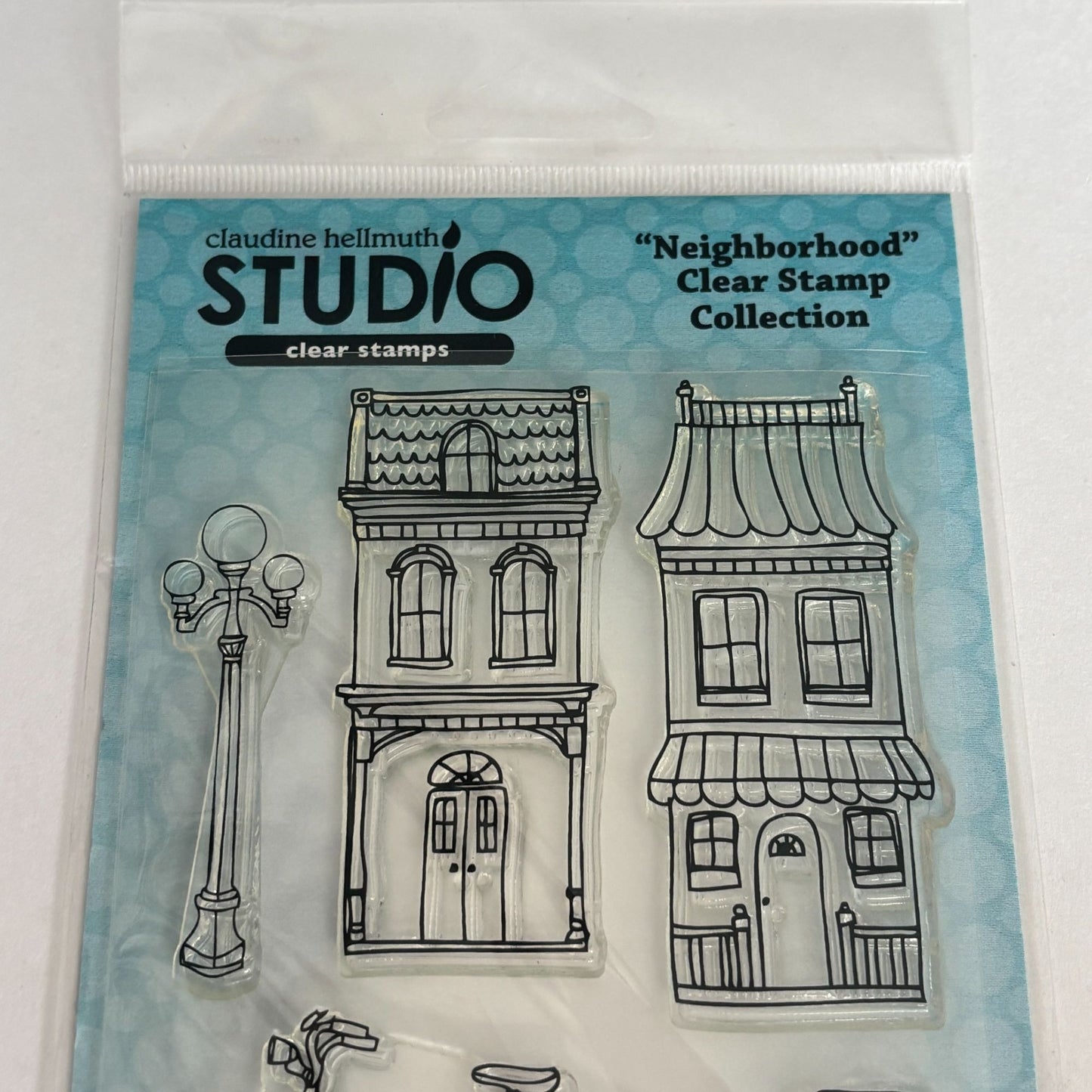 Stampers Anonymous Clear Stamp Set Neighborhood House Claudine Hellmuth Craft Cardmaking Bicycle Mailbox
