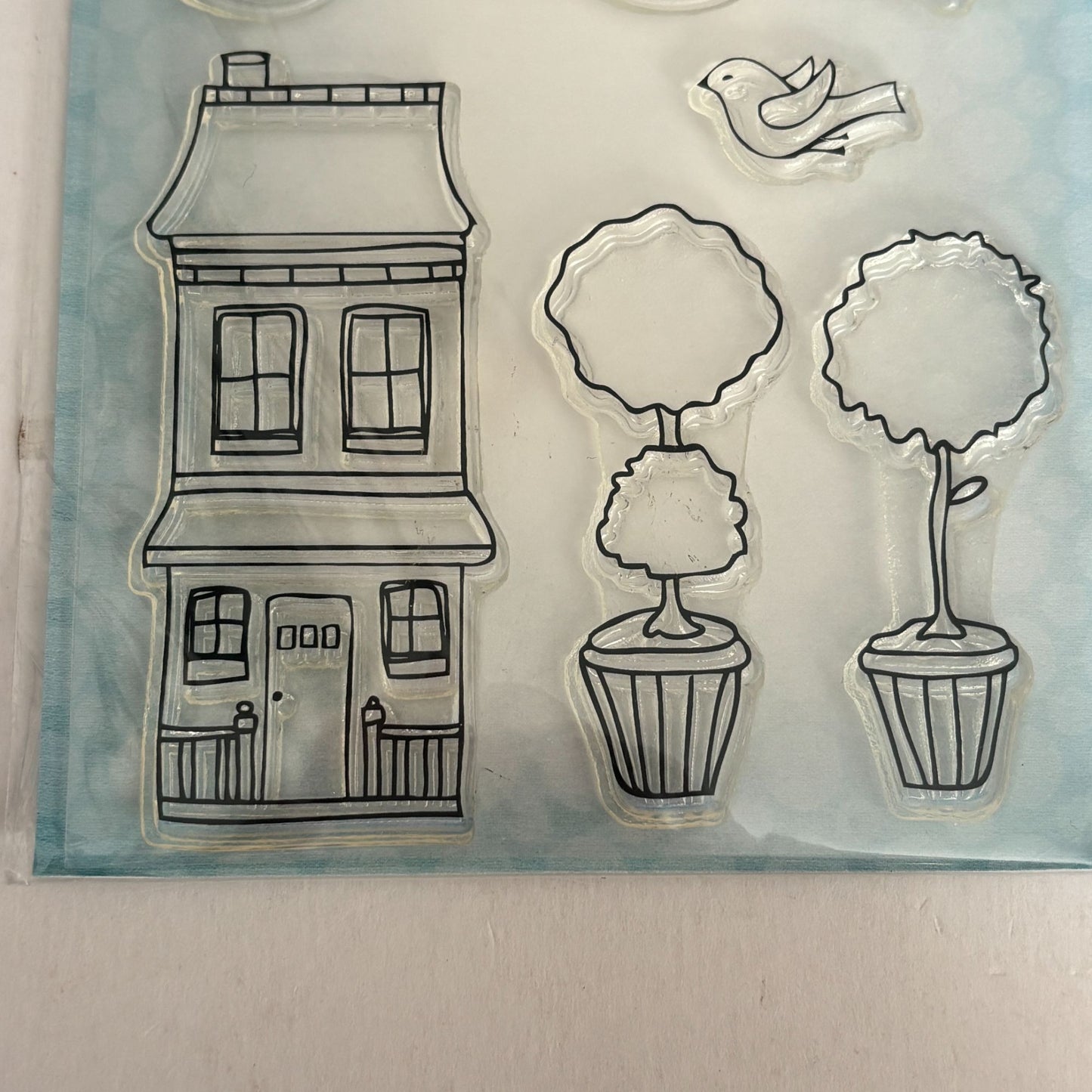 Stampers Anonymous Clear Stamp Set Neighborhood House Claudine Hellmuth Craft Cardmaking Bicycle Mailbox