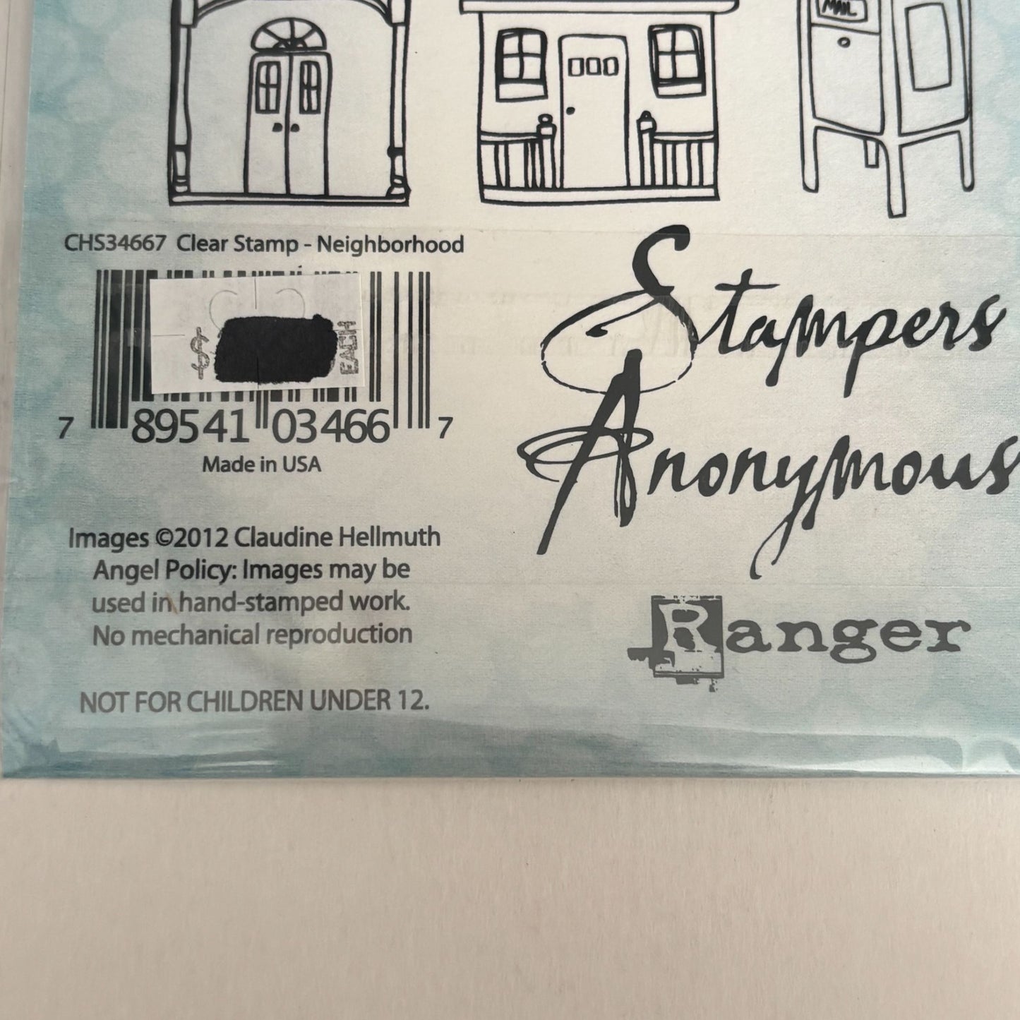 Stampers Anonymous Clear Stamp Set Neighborhood House Claudine Hellmuth Craft Cardmaking Bicycle Mailbox