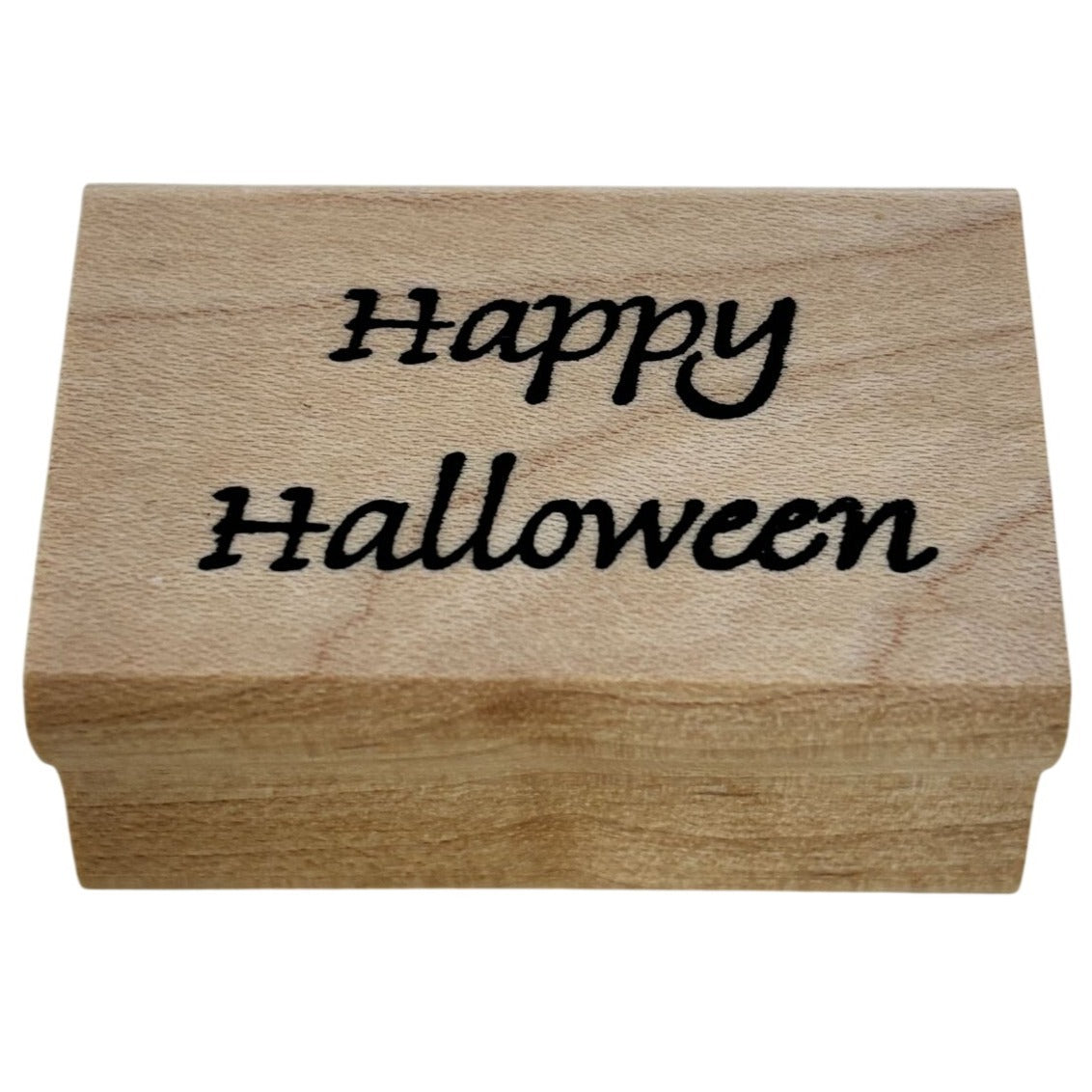 Seaside Stampin Rubber Stamp Happy Halloween Card Making Sentiment Words Wood Mounted Fall Small