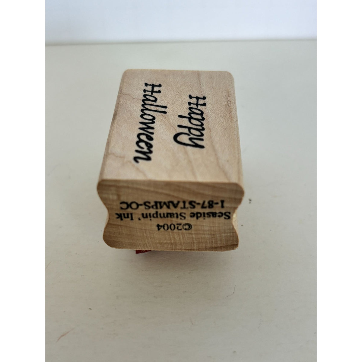 Seaside Stampin Rubber Stamp Happy Halloween Card Making Sentiment Words Wood Mounted Fall Small