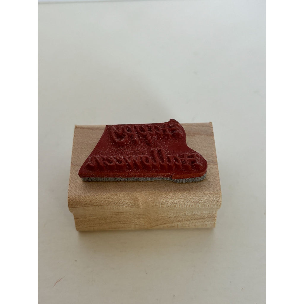 Seaside Stampin Rubber Stamp Happy Halloween Card Making Sentiment Words Wood Mounted Fall Small
