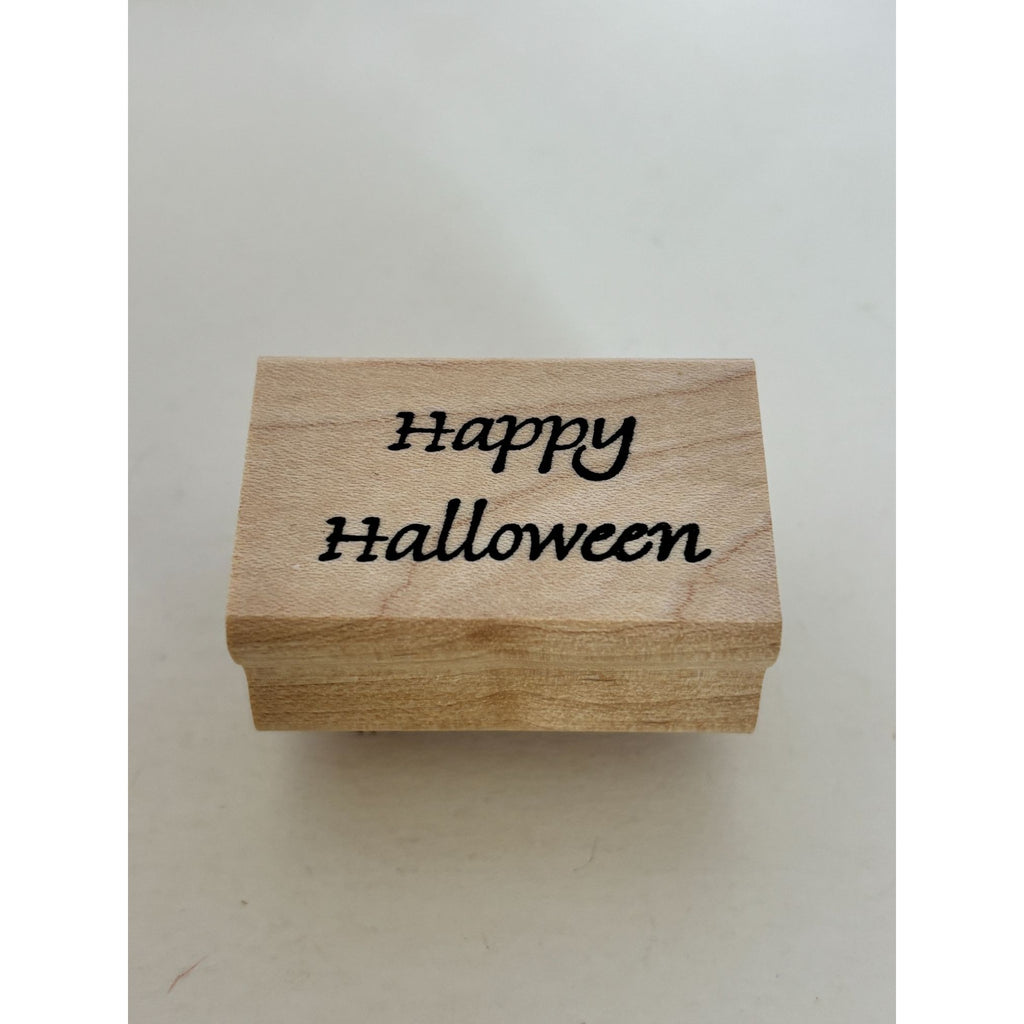Seaside Stampin Rubber Stamp Happy Halloween Card Making Sentiment Words Wood Mounted Fall Small