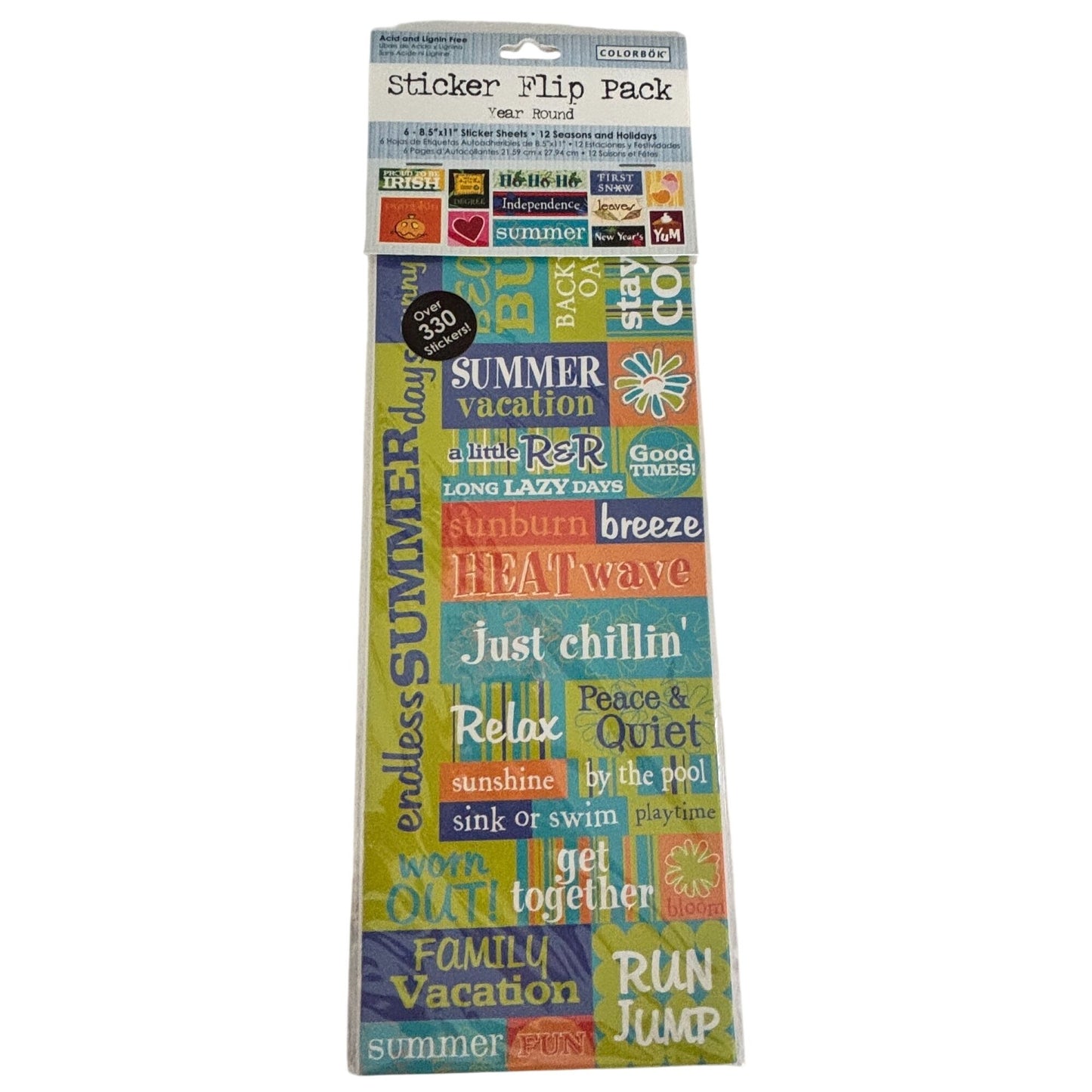 Colorbok Sticker Flip Pack Year Round 330 Stickers Seasonal Set Fourth of July
