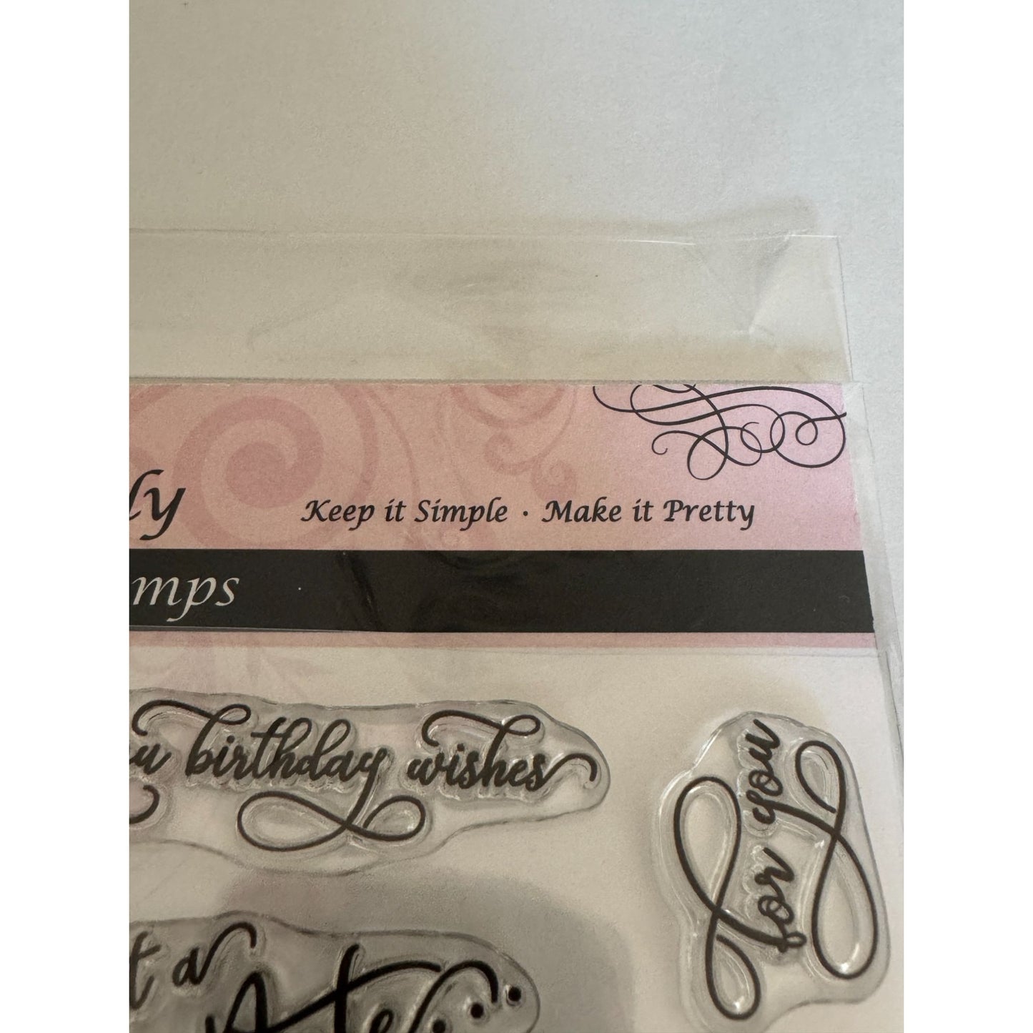 Stamp Simply Clear Stamps Set Floral Cluster Sentiments Spring Pansies Hello