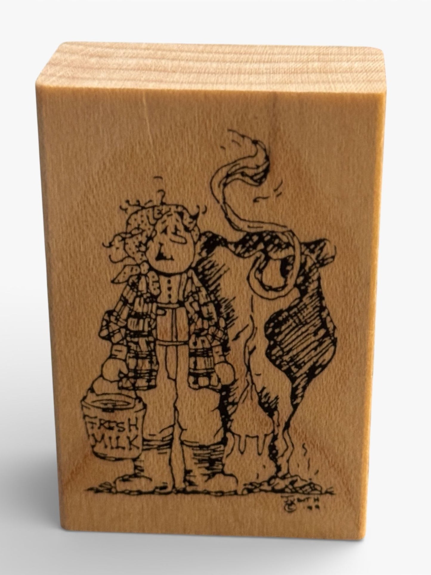Judith Rubber Stamp Fresh Milk My Ladies Milking the Cow Farm Chores Mom Funny