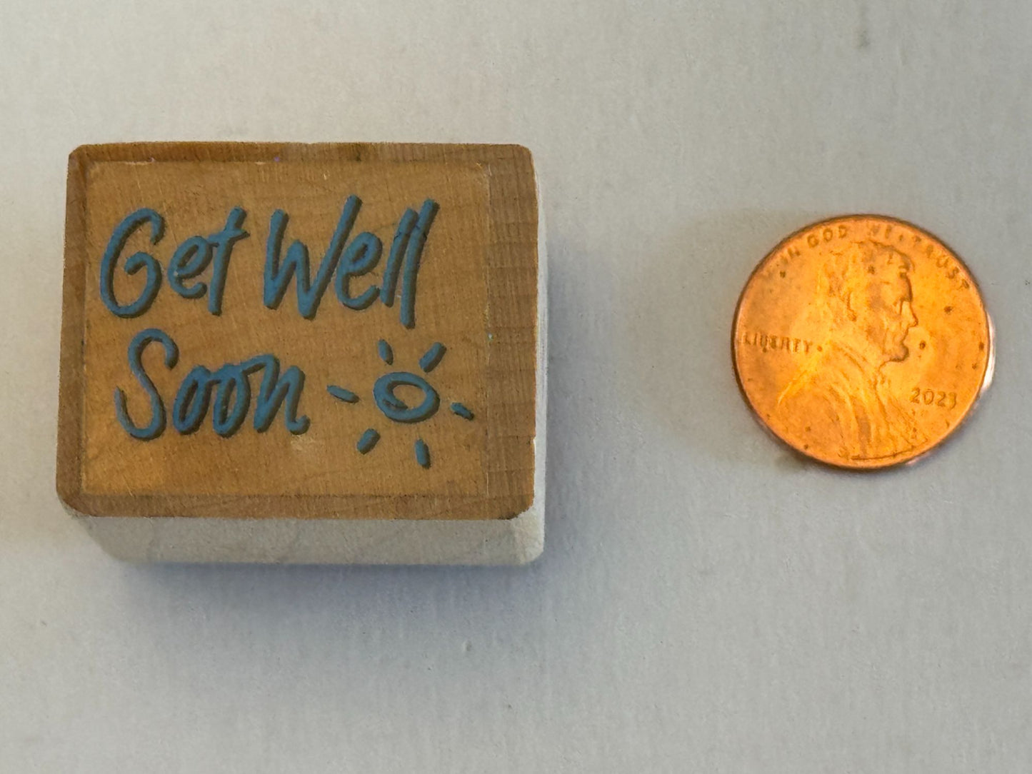 Get Well Soon Rubber Stamp Cardmaking Words Sentiment Friendship Sickness Health