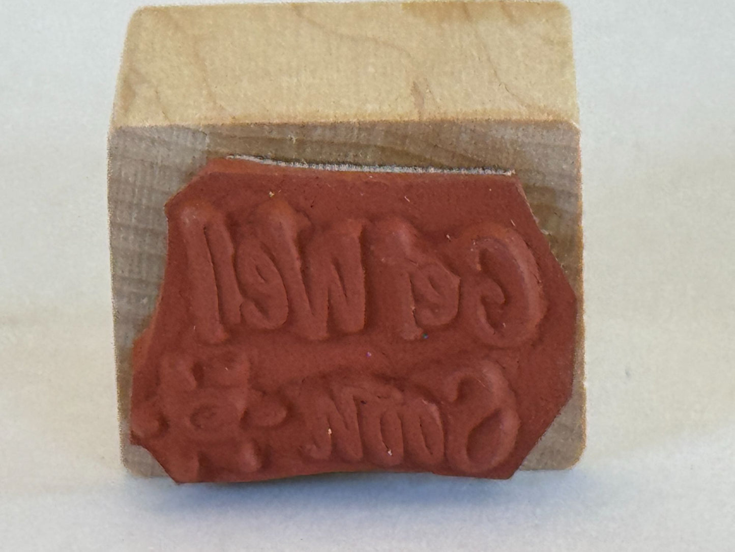 Get Well Soon Rubber Stamp Cardmaking Words Sentiment Friendship Sickness Health